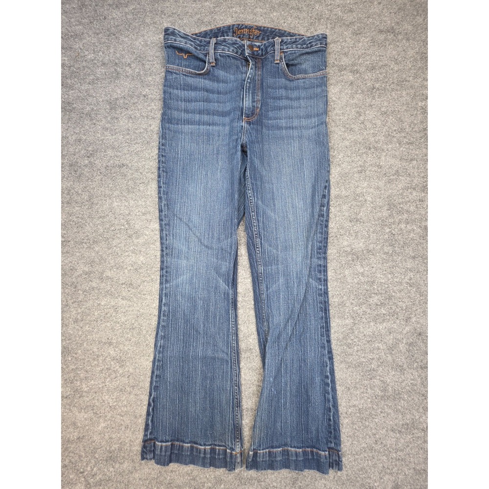 Kimes Ranch JENNIFER Bootcut Jeans Women's 12 / 32 Blue Western Whisker Distress